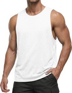 Wholesale <b>Mens</b> Tank Top Plain Sleeveless Shirt Soft Cotton Gym <b>Singlet</b> Lightweight Fitness Vest Bodybuilding Athletic Wear - Product Image 2