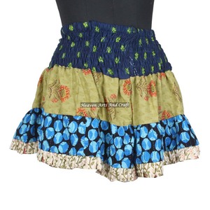 2026 Indo Western Cotton Sari Mini <b>Skirts</b>-cotton Girl <b>Skirts</b>-Indian Online Wholesale Mini <b>Skirts</b> Vintage Indian Boho Hippie Mini - Product Image 4