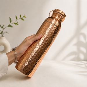 ขวดทองแดงตีลายโบราณ (ทองแดงบริสุทธิ์รับรองมาตรฐาน) - Product Image 1