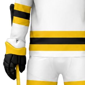 White Gold Black <b>Ice</b> Hockey Uniform for Men Professional Hockey Jersey and Pant Set Breathable Lightweight Athletic Team Match - Product Image 6