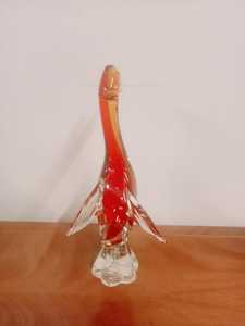 Figurine de canard en verre soufflé à la main, orange, rouge, transparente, décoration artistique, sculpture animale, artisanat fait main, Pâques, Rajasthan - Product Image 3