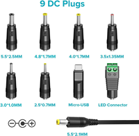Adaptateur secteur universel 12W 3V-12V, alimentation à tension réglable, cordon d'alimentation de remplacement pour routeur, haut-parleur, caméra CCTV, téléphone