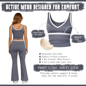 Conjunto Deportivo de 2 Piezas para Mujer, de Alta Calidad, con Leggings y Sujetador Deportivo, Transpirable, Leggings de Verano, Pantalones de Cintura Alta - Product Image 3