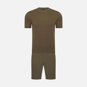 Conjunto Deportivo de Verano de 2 Piezas para Hombre HADIA SHAHID de Alta Calidad, Transpirable, Estilo Urbano, Camiseta Brillante de Poliéster/Algodón Premium - Product Image 5