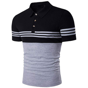 Chemise à manches courtes unie pour homme, style décontracté, coupe classique, 100% polyester, séchage rapide, blanc, marine, rouge - Product Image 4