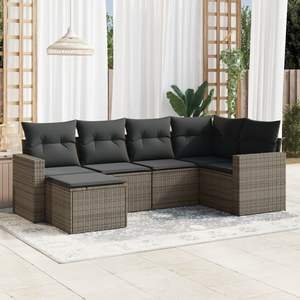 Conjunto de Sofás Modulares Grandes de Ratán PE Gris para Jardín, Colección Premium de Muebles Modulares para Exteriores - Product Image 1