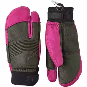 Leather <b>Ski</b> Gloves for Cold Season Wear for Snowfall Protection for <b>Ski</b> Travel Essentials with Warm Cushion Interior - Product Image 5