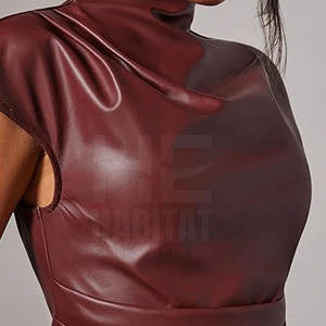 เสื้อผ้าแฟชั่น ชุดเดรสหนังแท้สำหรับผู้หญิง เนื้อผ้านุ่ม น้ำหนักเบา สวมใส่สบาย เหมาะสำหรับงานที่เป็นทางการ - Product Image 5