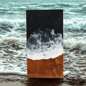 Urne artisanale pour cendres humaines, urne personnalisée gravée, boîte de crémation pour urnes funéraires, urne commémorative, cercueil en résine noire - Product Image 6