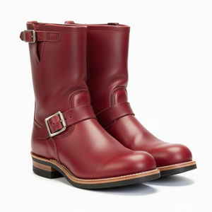 Bottes de moto en cuir véritable pour homme, marque personnalisée, grande taille, imperméables, respirantes, coupe-vent, zippées au-dessus du genou, sport - Product Image 2
