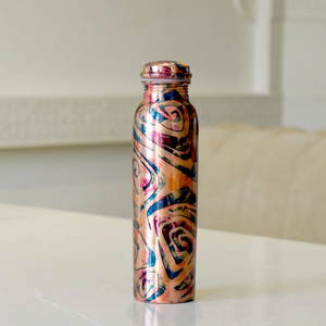 100% Pure <b>Copper</b> Eco-Friendly Classic Design Water Flask Traditional Handmade Solid <b>Copper</b> <b>Drinking</b> <b>Bottle</b> Leak Proof Ayurvedic - Product Image 3