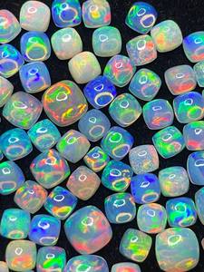 Opalite d'Éthiopie en forme de paine de sucre, cabochons Welo, opale multicolore, lot de pierres précieuses de 4 mm à 6 mm, opale naturelle pour la création de bijoux - Product Image 2