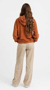 <b>Women's</b> Regular Fit Solid Breathable Casual Long Sleeve Hip Length Modal Zip-Through Hoodie Front Logo Pockets - Product Image 3
