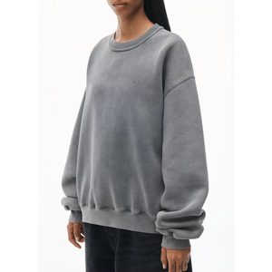 Suéter de punto grueso de algodón y felpa francesa con cuello redondo para mujer, diseño casual de otoño, con apliques de cristal bordados en la parte delantera. - Product Image 4