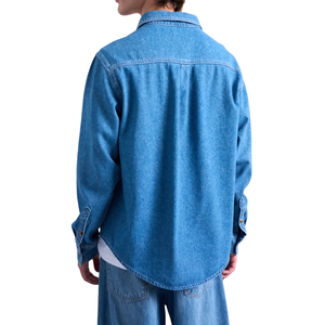 เสื้อเชิ้ตผู้ชายผ้าเดนิมสบายๆ สไตล์ลำลอง พร้อมคุณสมบัติป้องกันรอยยับและระบายอากาศ ขายส่ง ปรับแต่งได้ ผลิตจากผ้าฝ้าย - Product Image 2