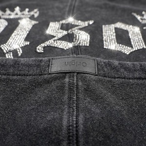 Customized Wholesale Street Vintage Washed Faded Oversized <b>Sweatshirt</b> Rhinestone Embroidery Graphic Print <b>Men</b> Boxy Hoodie - Product Image 5