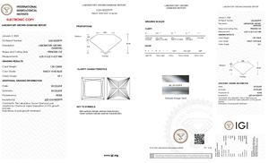 Diamante Cultivado en Laboratorio con Corte Princesa, Color Azul Intenso, Claridad VS1, 1.50 Quilates, con Certificado IGI para Anillo Personalizado - Product Image 2