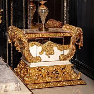 Oferta Especial: Juego de Dormitorio de Lujo Hotel Emma Royal Gold, Cama de Madera Tallada, Tapizada con Mechones, Muebles Clásicos Europeos de Alta Gama - Product Image 5