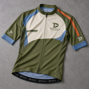 Maillot de cyclisme VTT personnalisé OEM, maillot de course en montagne, fermeture éclair intégrale, panneau en mesh respirant avec poches arrière - Product Image 1
