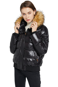 High Quality Winter Coats Women Hooded Shiny Puffer Cotton Waterproof Windproof Breathable for <b>Ladies</b> - Product Image 5