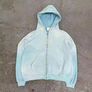 Sweat à capuche noir pour homme, effet délavé, qualité supérieure, coton et polyester épais, aspect vieilli, prix usine de gros - Product Image 3