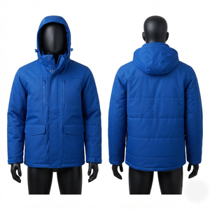 Premium 300 GSM <b>Canvas</b> Polyester/Cotton <b>Work</b> <b>Jacket</b> Hooded Waterproof Anti-UV Breathable Quick Dry Horn Button Closure Front - Product Image 1