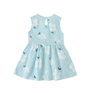 Lindo Vestido Mini sin Mangas con Corte en A para Niñas, Vestido de Verano Transpirable de Algodón y Lino - Vestidos Casuales para Niñas - Product Image 1
