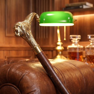 Handcrafted Wooden <b>Walking</b> Cane with Lion Head Handle, Decorative Wood <b>Walking</b> <b>Stick</b> for <b>Men</b> and Women Vintage Style Cane - Product Image 3