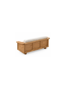 Canapé de jardin scandinave à deux places avec structure en bois et coussins en tissu gris, mobilier d'extérieur au design durable - Product Image 6