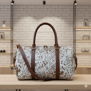 Sac de voyage de luxe en coton avec fermeture éclair, poignées noires, design spacieux pour week-end, idéal pour les voyages d'affaires et les escapades élégantes - Product Image 4