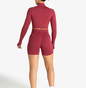 กางเกงขาสั้นเอวสูงทรงบิกเกอร์ผ้าคอตตอนผสมสแปนเด็กซ์สำหรับผู้หญิง แบบไร้ตะเข็บ ยกกระชับสะโพก สั่งผลิตได้ตามต้องการ ขายส่ง - Product Image 6