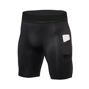 Men's Black Red Compression <b>Shorts</b> Quick Dry Elastic Waist Sporty Knitted Canvas Drawstring Mid Length 100% Cotton Color Blocked - Product Image 5