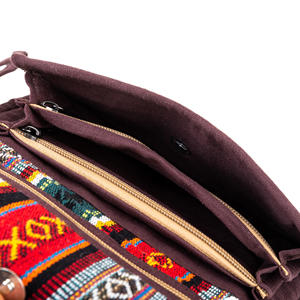 กระเป๋าคลัทช์พิมพ์ลายชนเผ่าทำมือจากป่านแบบพกพาสำหรับผู้หญิง กระเป๋าสตางค์ซิปหลายช่องพร้อมสายคล้องข้อมือ - Product Image 2