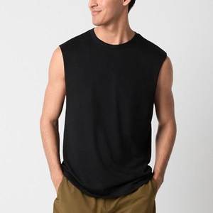 <b>Men's</b> <b>White</b> Solid Crew Neck Sleeveless Tank Top Knitted Casual Plain <b>Vest</b> No Decoration - Product Image 2