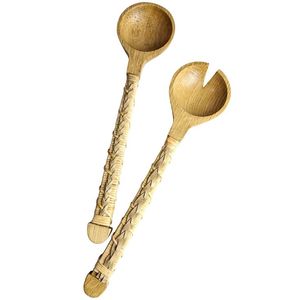 Famous Style Design Rattan <b>Salad</b> <b>Server</b> Wooden <b>Salad</b> <b>Server</b> With Rattan Handle <b>Salad</b> Tools <b>Salad</b> <b>Server</b> At low wholesale Price - Product Image 4