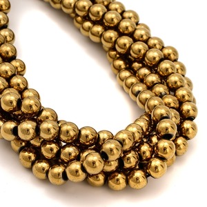 Perles rondes en hématite dorée de l'usine Rare Gems, provenant du Rajasthan, pour la fabrication de bijoux - Product Image 1