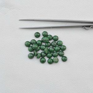 Productos de tendencia Maw Sit Round Flat Cabochon Piedra natural Venta al por mayor Piedra preciosa suelta verde de la mejor calidad a un precio razonable - Product Image 4