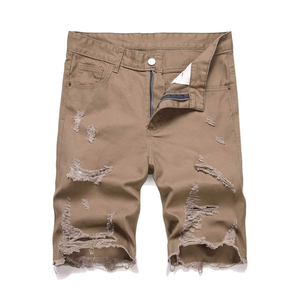 Shorts en jean écologiques pour hommes, coupe droite, en coton, style décontracté, pour l'été - Product Image 1