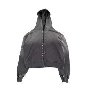 Conjunto de Sudadera con Capucha y Pantalones Jogger para Hombre con Estampado Rhine Desgastado por el Sol y Lavado Ácido, Chándal de Dos Piezas con Efecto Desgastado - Product Image 5