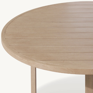 Table ronde en teck au style moderne, idéale pour l'extérieur, résistante à la pourriture et aux intempéries. - Product Image 3