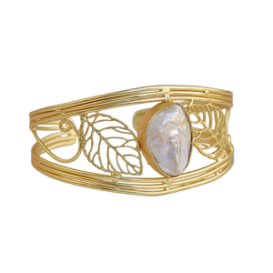 ต่างหูมุกบาร็อค มุกน้ำจืด ทำมือ ชุบทอง 18K ลายกลุ่มดาว ดีไซน์ทันสมัย ประดับขอบทอง สำหรับวันครบรอบ - Product Image 2