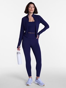 Nouveau pantalon capri de yoga transfrontalier en Spandex/Polyester brossé, motif uni, taille haute, amincissant, respirant et à séchage rapide - Product Image 2