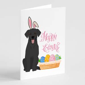 Lunatique A7 Taille 5x7 Black Labrador Retriever Cartes de voeux de Pâques Lot de 8 cartes vierges avec enveloppes - Product Image 1