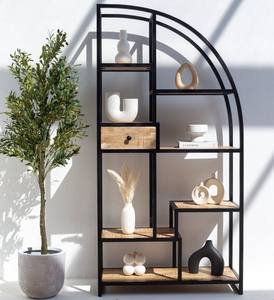 Étagères de présentation semi-arche industrielles Vandana Vesta Astra – Unité de rangement moderne en métal et bois - Product Image 3