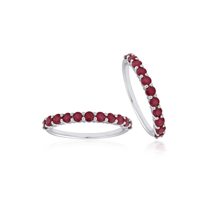Ivaan Jewels Women's 925 Sterling Silver Natural Ruby Eternity Ring Full Band Wedding Ring Trendy Style Wholesale Jewelry - Product Image 3