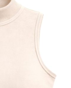 Débardeur côtelé à col montant pour femme, personnalisé par le fabricant, avec motif lune et étoile en strass, sans manches, été, sur mesure - Product Image 5