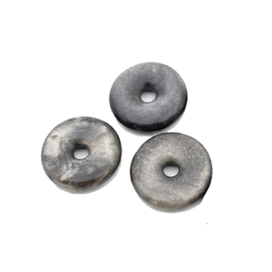 Donuts en cristal naturel, obsidienne argentée, pierre précieuse, pierre de guérison Reiki, agate - Product Image 1