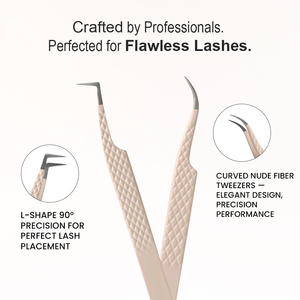แหนบต่อขนตาปลายไฟเบอร์ สแตนเลสสตีล สำหรับต่อขนตาแบบวอลลุ่ม ยี่ห้อ Private Label - Product Image 2