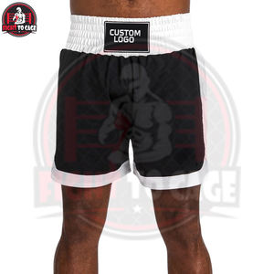 Shorts de boxe en polyester respirant noir et blanc, qualité supérieure, équipement d'entraînement, service OEM ODM, fournisseur fiable, collection automne. - Product Image 3