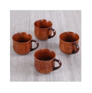แก้วไม้ทำมือ แก้วกาแฟไม้เนื้อแข็ง ลายไม้ธรรมชาติ สไตล์เรียบง่าย เป็นมิตรกับสิ่งแวดล้อม สำหรับรับประทานอาหาร - Product Image 3